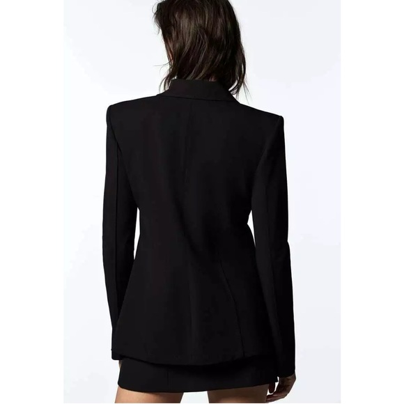ZARA SHOULDER PAD JACKET LIMITED EDITION M BLACK - Picture 4 of 10